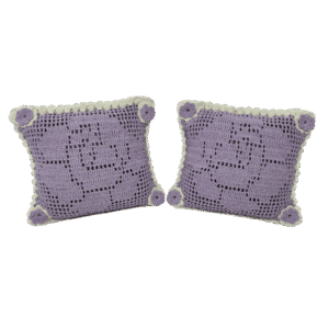 Almofadas artesanais peonia lilas