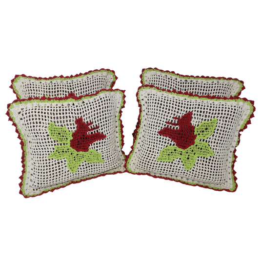 Almofadas artesanais tulipa vermelha