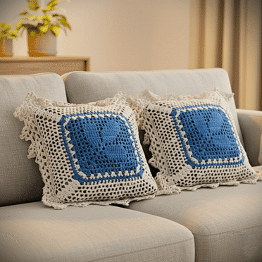 Almofadas artesanais de croche