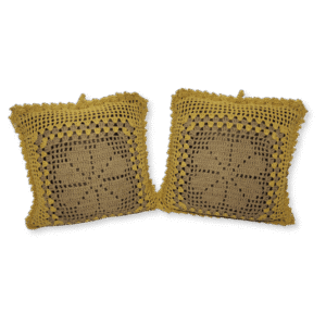 Primeira linha almofadas artesanais de croche - Golden